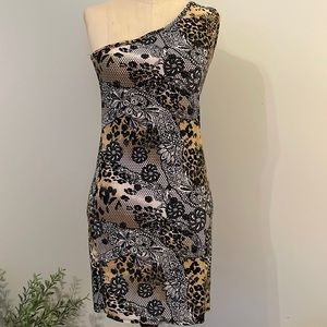 Vixen Bodycon Floral One Shoulder dress - SMALL
